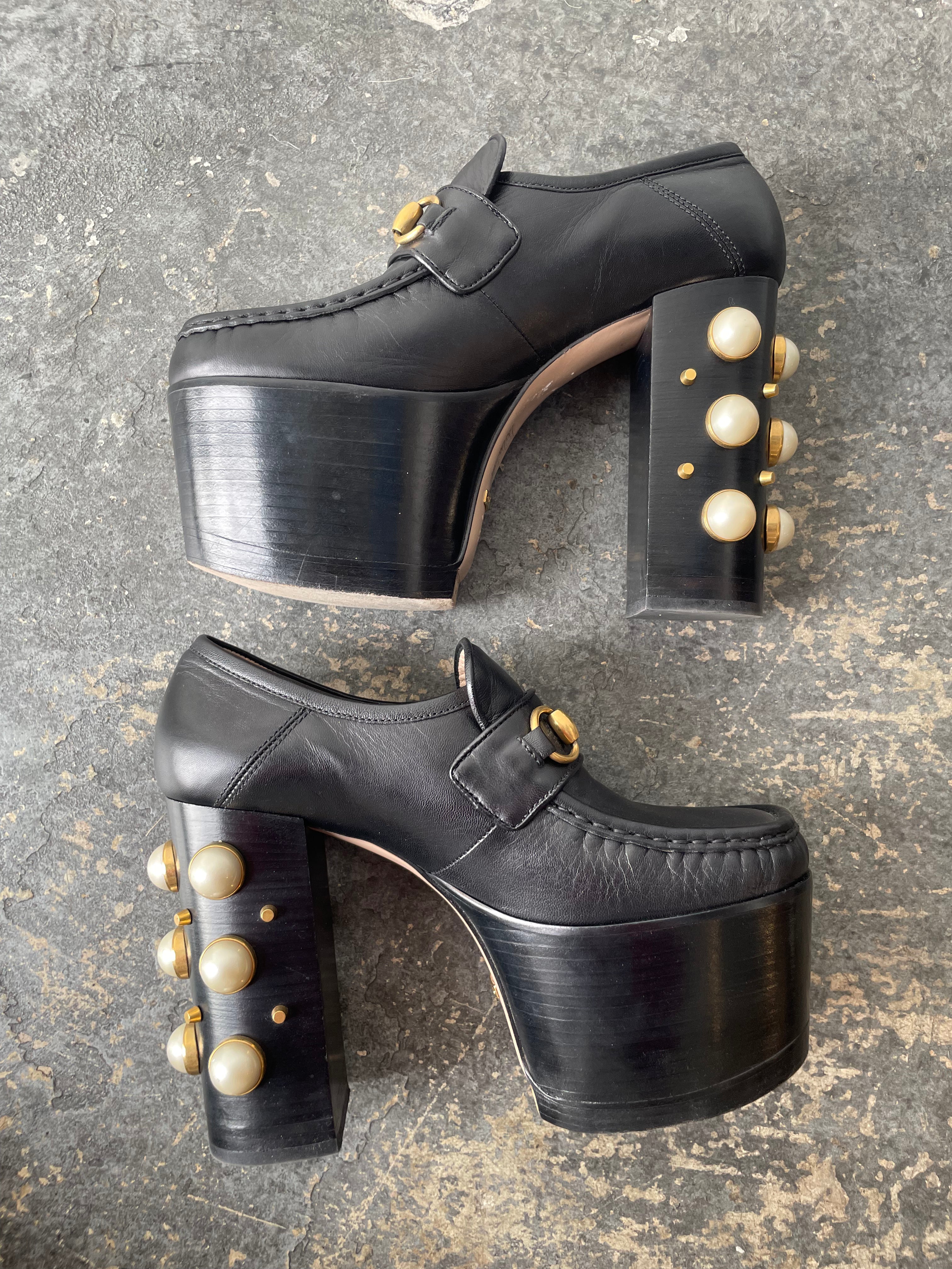 GUCCI ベルベットスニーカー ベロア スエード 37 黒 ラバーソール Gucci Black Vegas Platform Loafers – The Curatorial Dept.