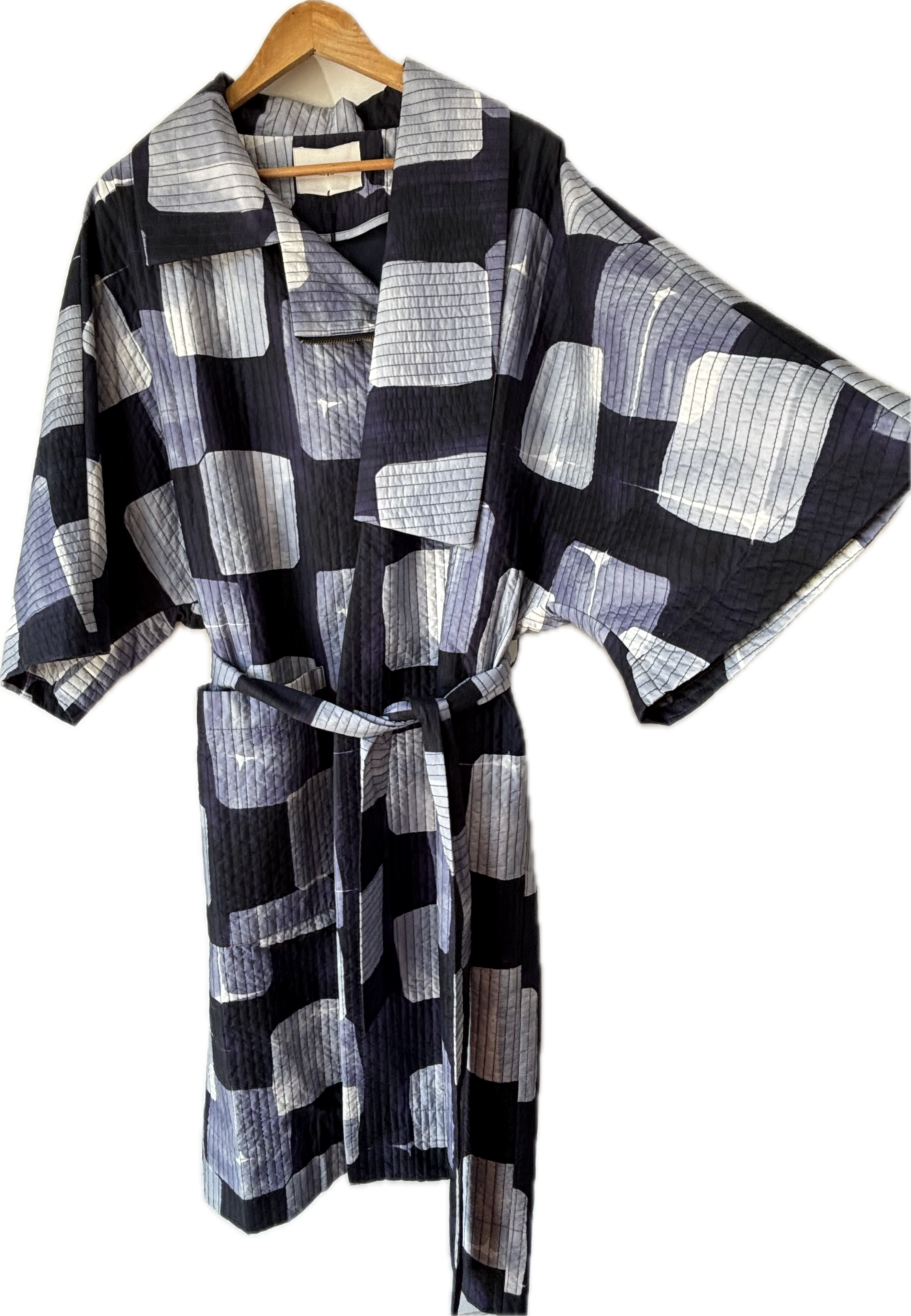 Henrik Vibskov Purple & White Shibori Quilted Cape Coat – The