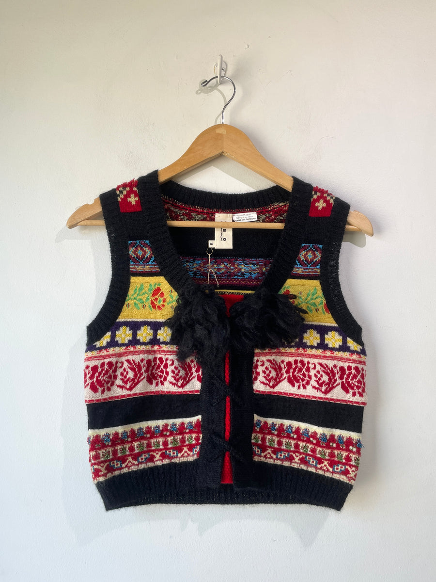 Comme des Garcon Colorful Knit Puffball Sweater Vest – The
