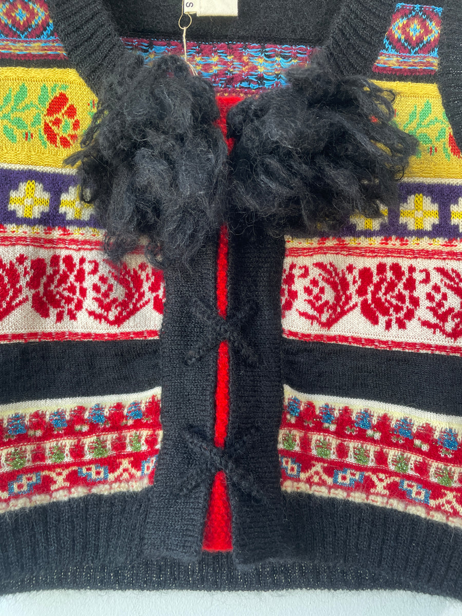 Comme des Garçons 90s Cotton Knit Vest Comme des Garcon Colorful Knit Puffball Sweater Vest – The