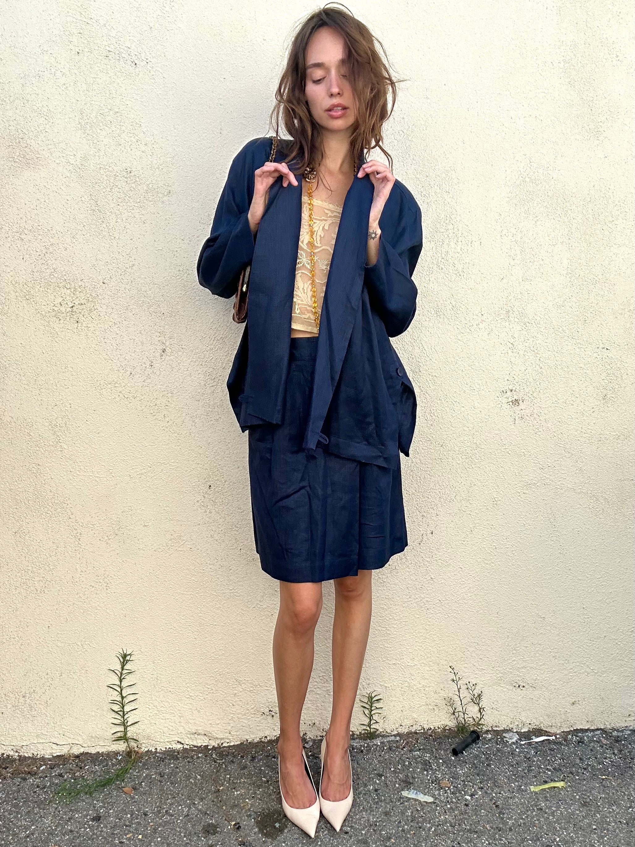 Issey Miyake Plantation Navy Shorts Suit – The Curatorial Dept.