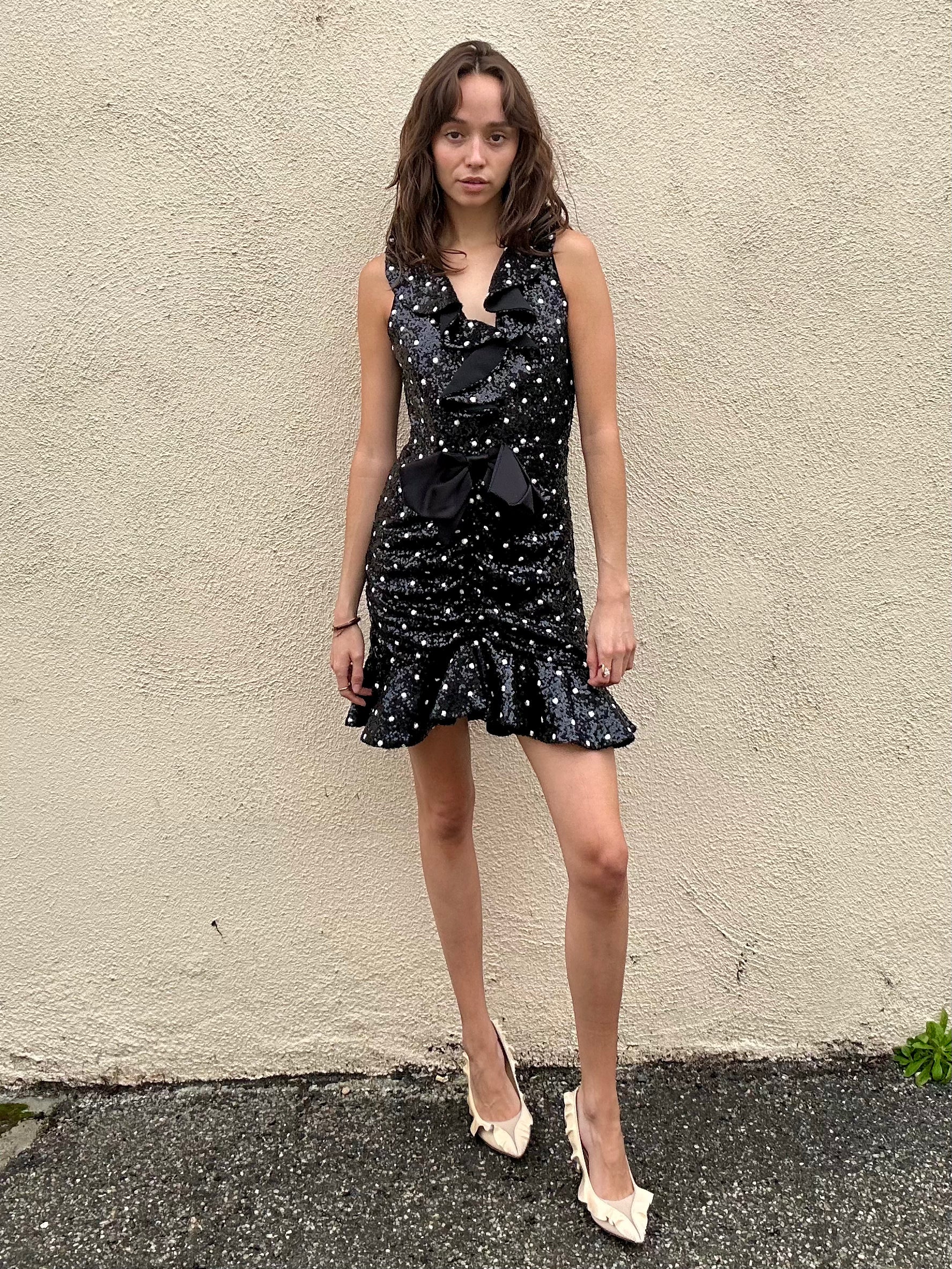 giambattista valli little black dresses H&M Sequin Dress sku_344472 baring neckline and a Size:12m Black Lace High Neck