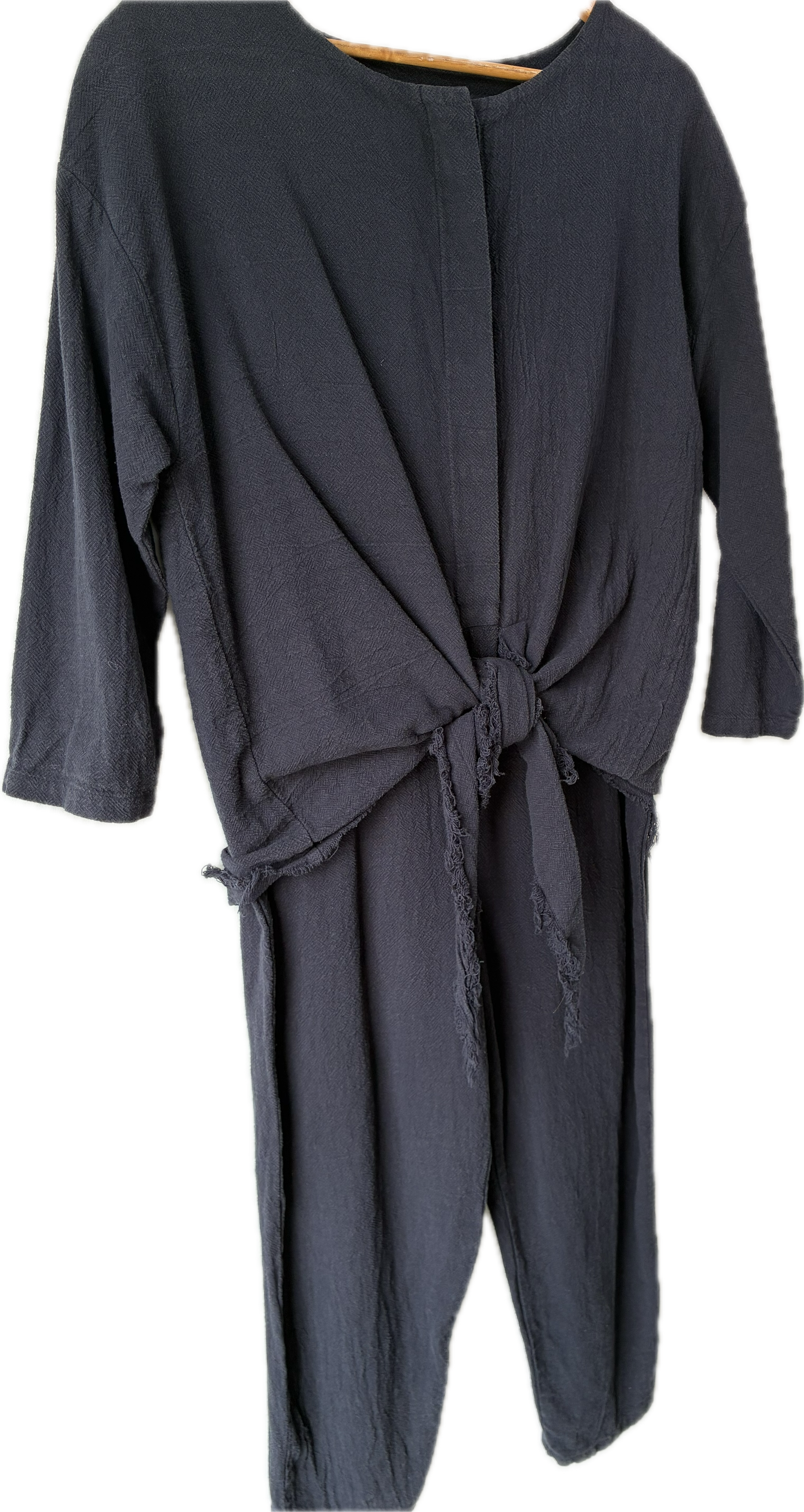 Black Crane Black Jumpsuit with Tie Waist – The Curatorial Dept