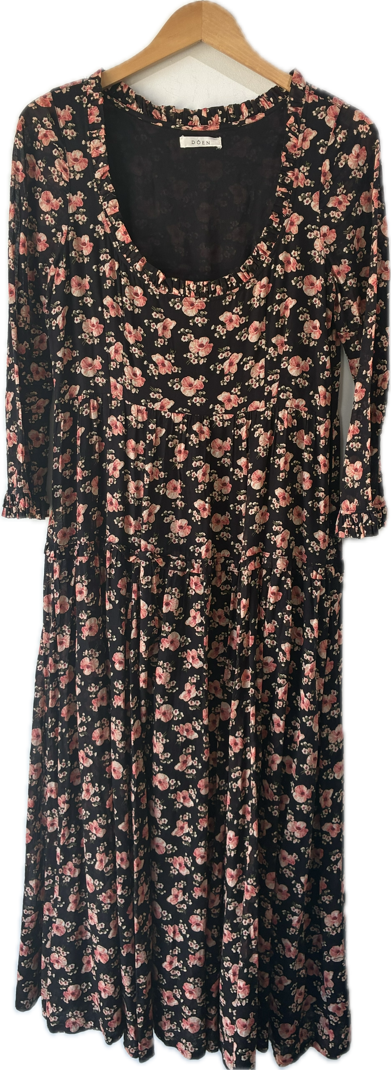 doen black floral dress Delfina Dress - Delphinium Floral
