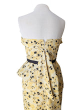 Vera Wang Lavender Label Yellow + Black Strapless Dress