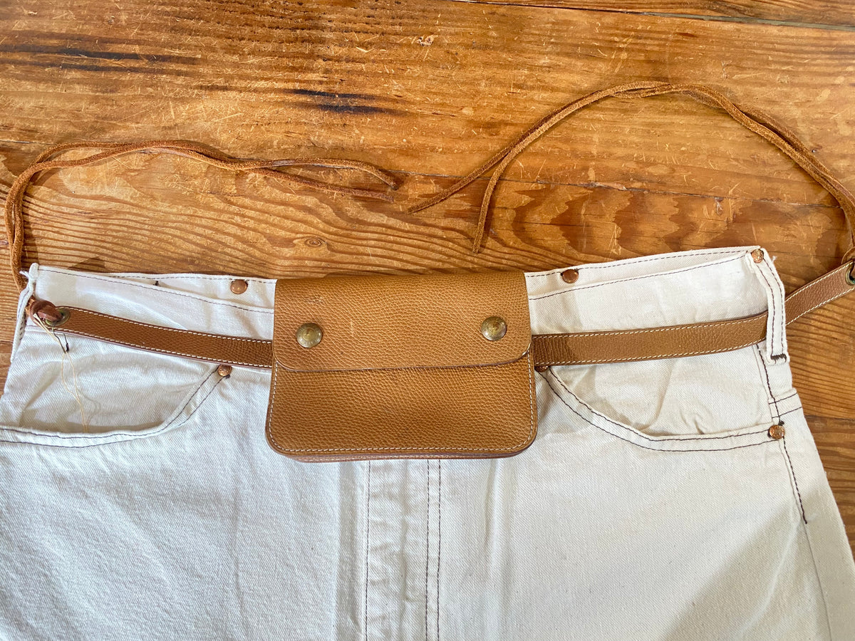 HERMES Vintage Belt Bag in Brown Shearling Certified Authentic