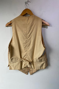 Vintage Trimmingham’s Cream Navy Red Grid Vest