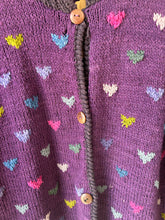 Vintage Planet Earth Imports Purple Heart Sweater Cardigan