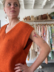 Jaggery Orange Sweater Vest