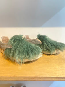 Maison Margiela Teal-Green Fur Shoes