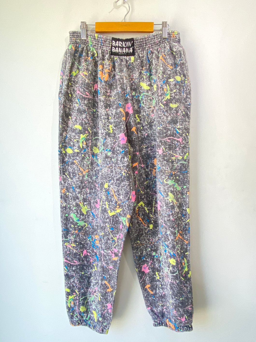 Vintage Barkin Banana Splatter Paint Sweatpants