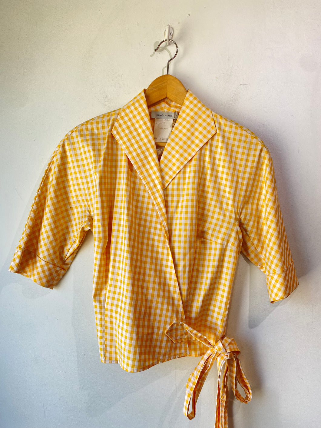 Vintage Rene Lezard Gingham Wrap Blouse