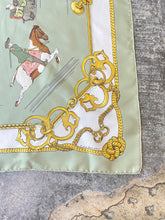 Hermès “Équitation Japonaise” Green 1969 Silk Scarf