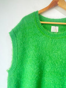 Smock Green Fuzzy Sweater Vest