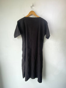 Vintage Black Victorian Linen Dress