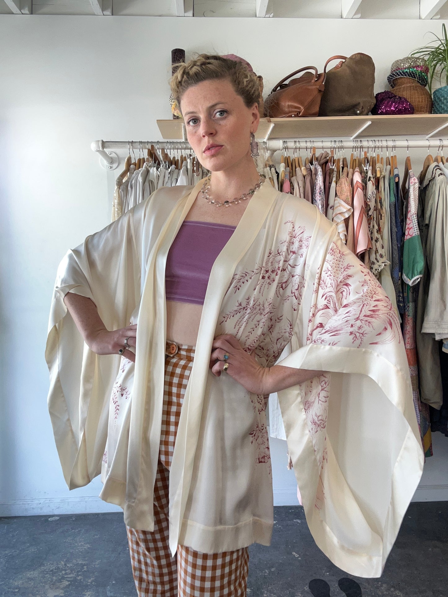 Carine Gilson Cream Silk Robe - The Curatorial Dept.