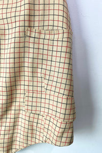 Vintage Trimmingham’s Cream Navy Red Grid Vest