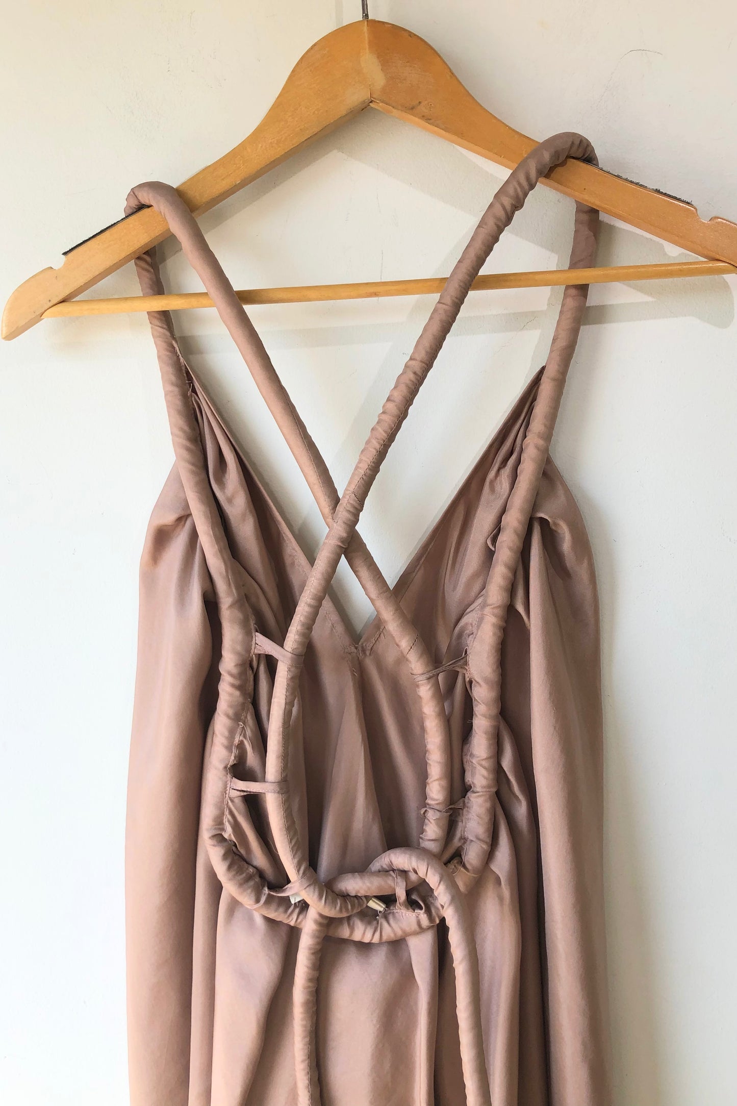 rope dress Electric Feathers Infinite Rope Champagne Silk Dress