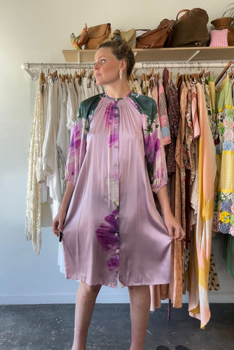 Tucker Purple Floral Silk Dress