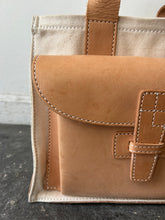 Agnes Baddoo Canvas and Tan Leather Bag