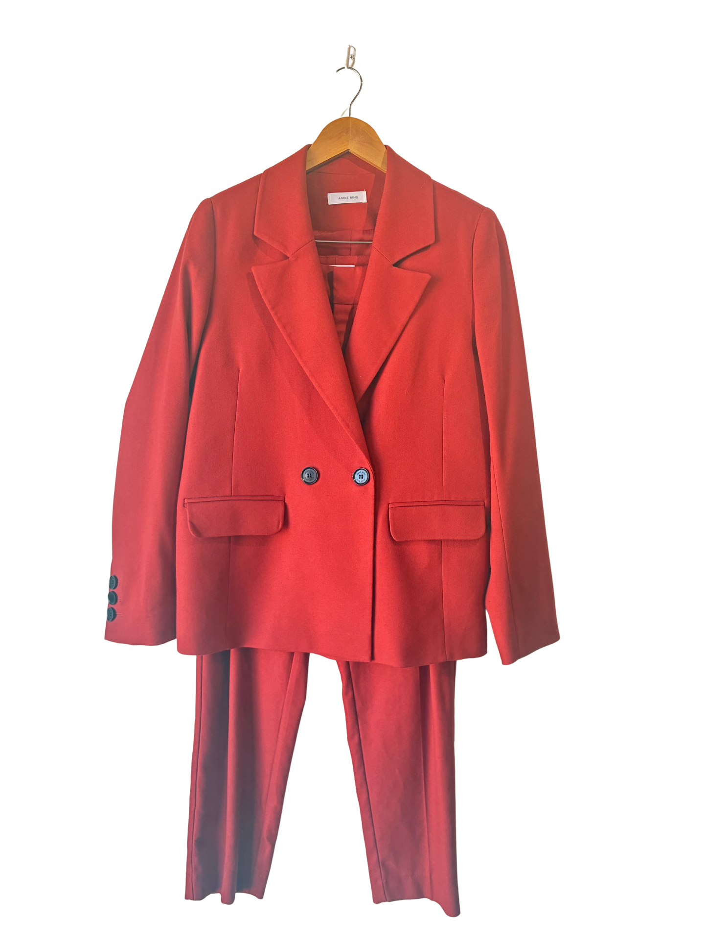 Anine Bing Red Pants Suit - The Curatorial Dept.