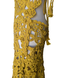 Ulla Johnson Yellow Crochet Yael Dress