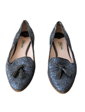 Miu Miu Navy Sparkle Loafers