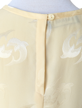 Louis Feraud Yellow Dolphin Jacquard Silk Top