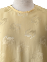 Louis Feraud Yellow Dolphin Jacquard Silk Top