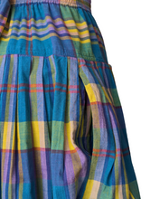 Leslie Fay Aqua Purple and Yellow Plaid Skirt Set