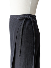Dosa Black Linen Wrap Skirt
