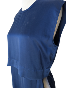 Helmut Lang Teal Blue Silk Top As-Is