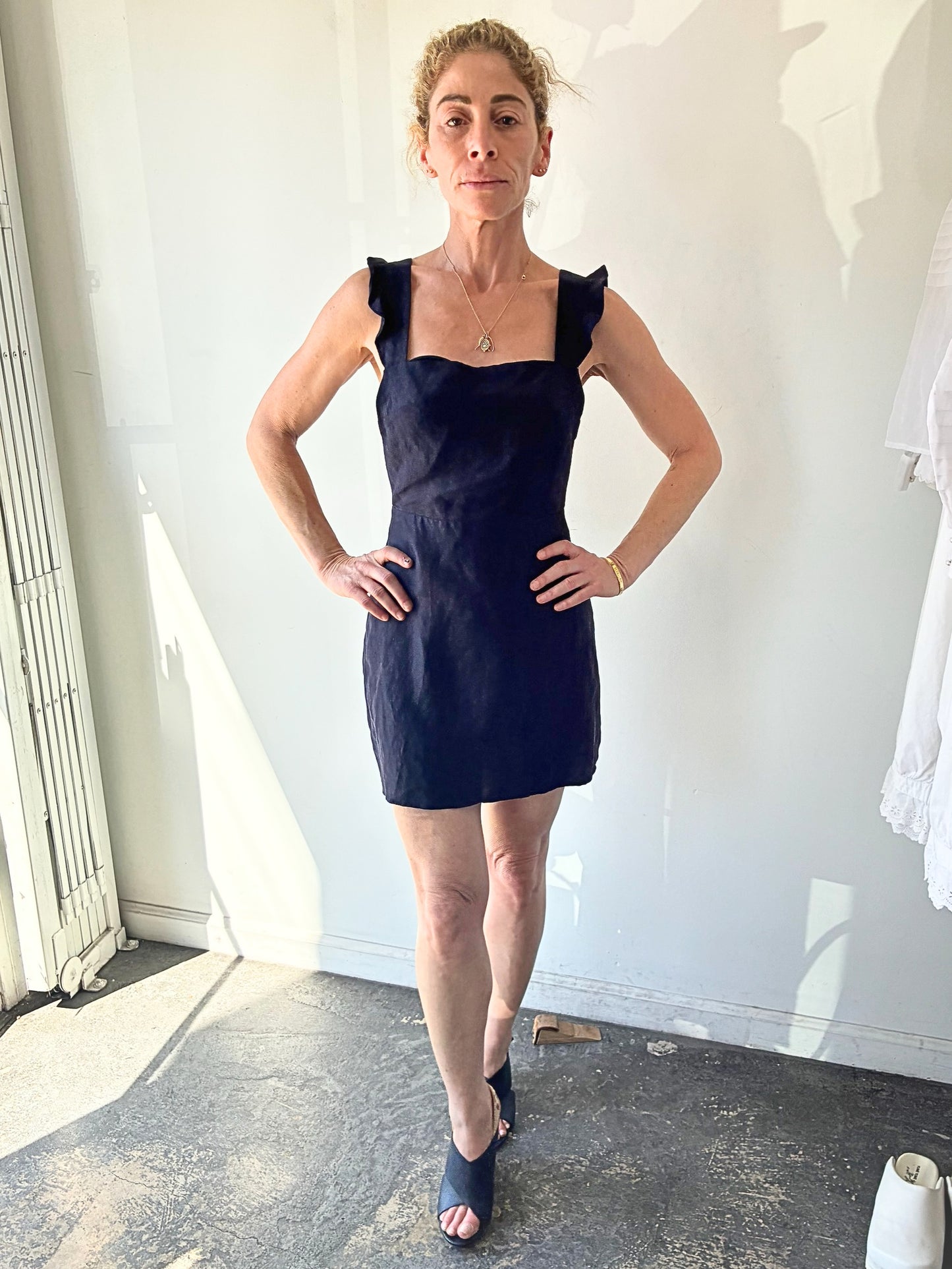 Reformation Navy Pinafore Dress – The Curatorial Dept