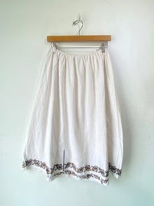 Vintage White Cross Stitch Skirt