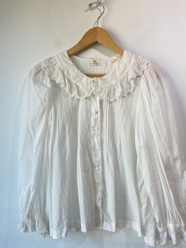 Doen White Lace Detail Blouse