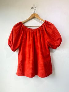 Ace & Jig Red Puff Sleeve Top