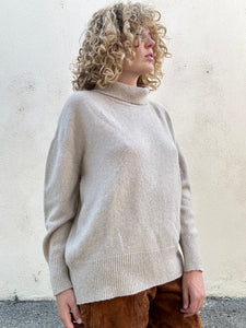 Ryan Roche Oatmeal Cashmere Turtleneck Sweater