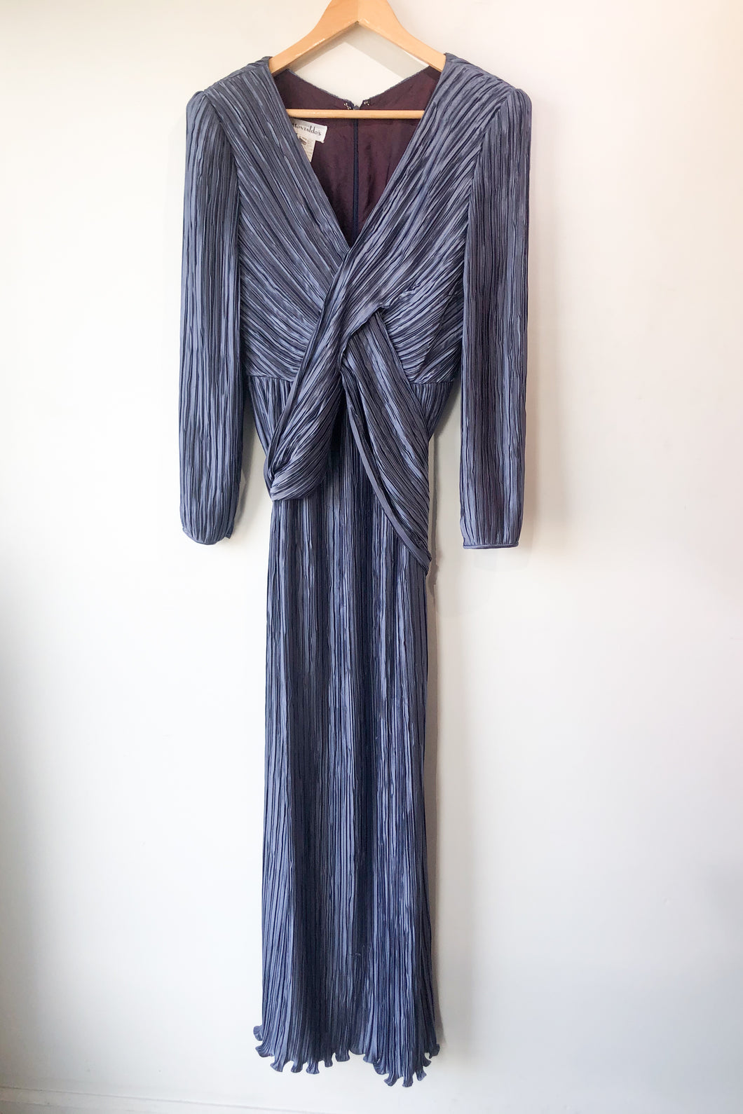 Vintage Montaldo’s Blue Plisse Pleated Dress