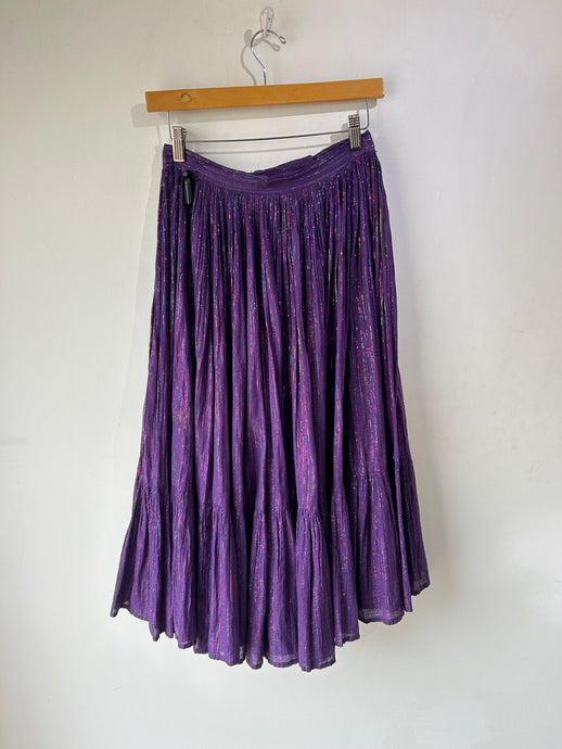 Vintage Monsoon Purple Metallic Thread Skirt