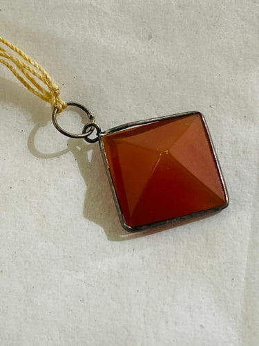 Vintage Carnelian Pyramid Charm or Pendant