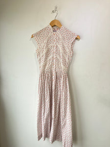 Vintage Junior Age 50's Cotton Fan Prrint Dress