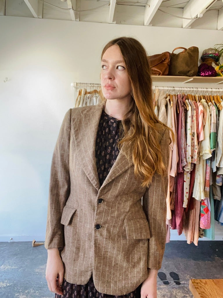 Vintage Givenchy Brown Wool Striped Jacket