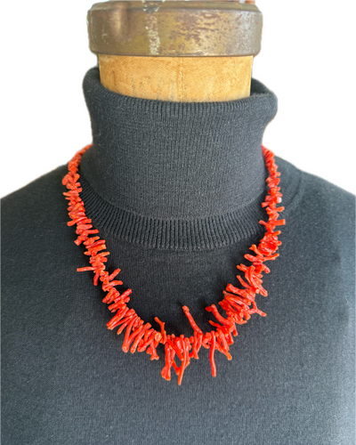 Long Vintage Coral Necklace