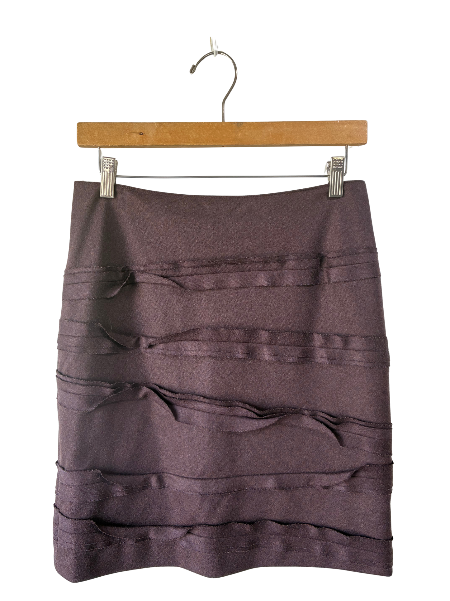 Vintage Oscar de la Renta Eggplant Wool Skirt - The Curatorial Dept.