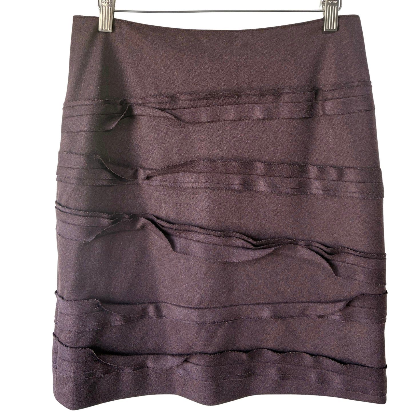 Vintage Oscar de la Renta Eggplant Wool Skirt - The Curatorial Dept.