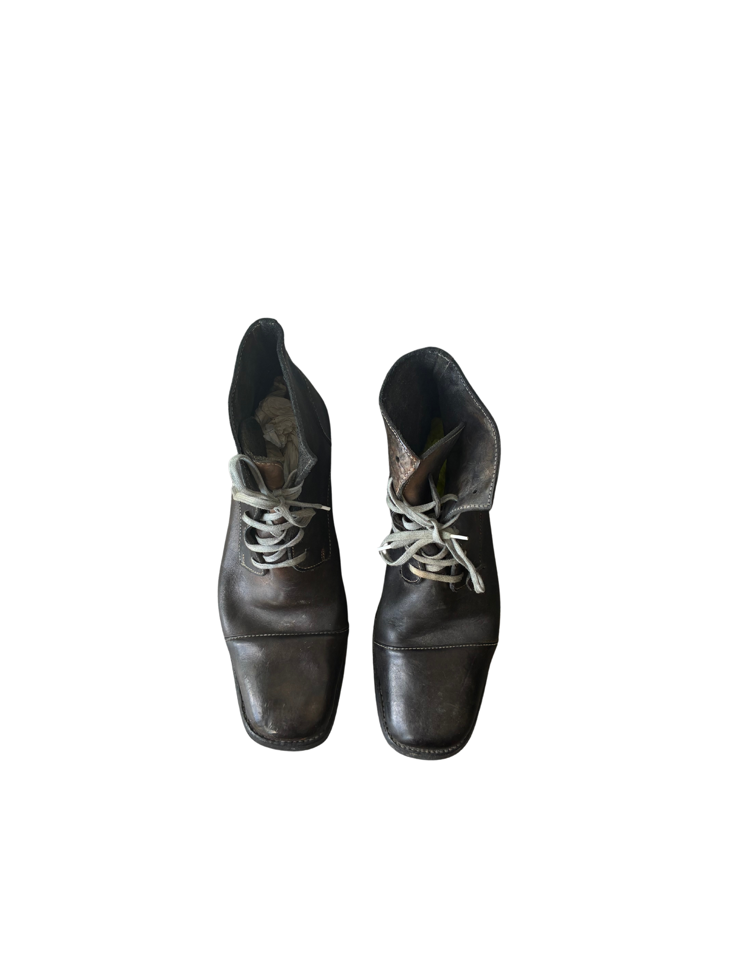 Black Handmade Lace Up Boots Men's 11 - The Curatorial Dept.