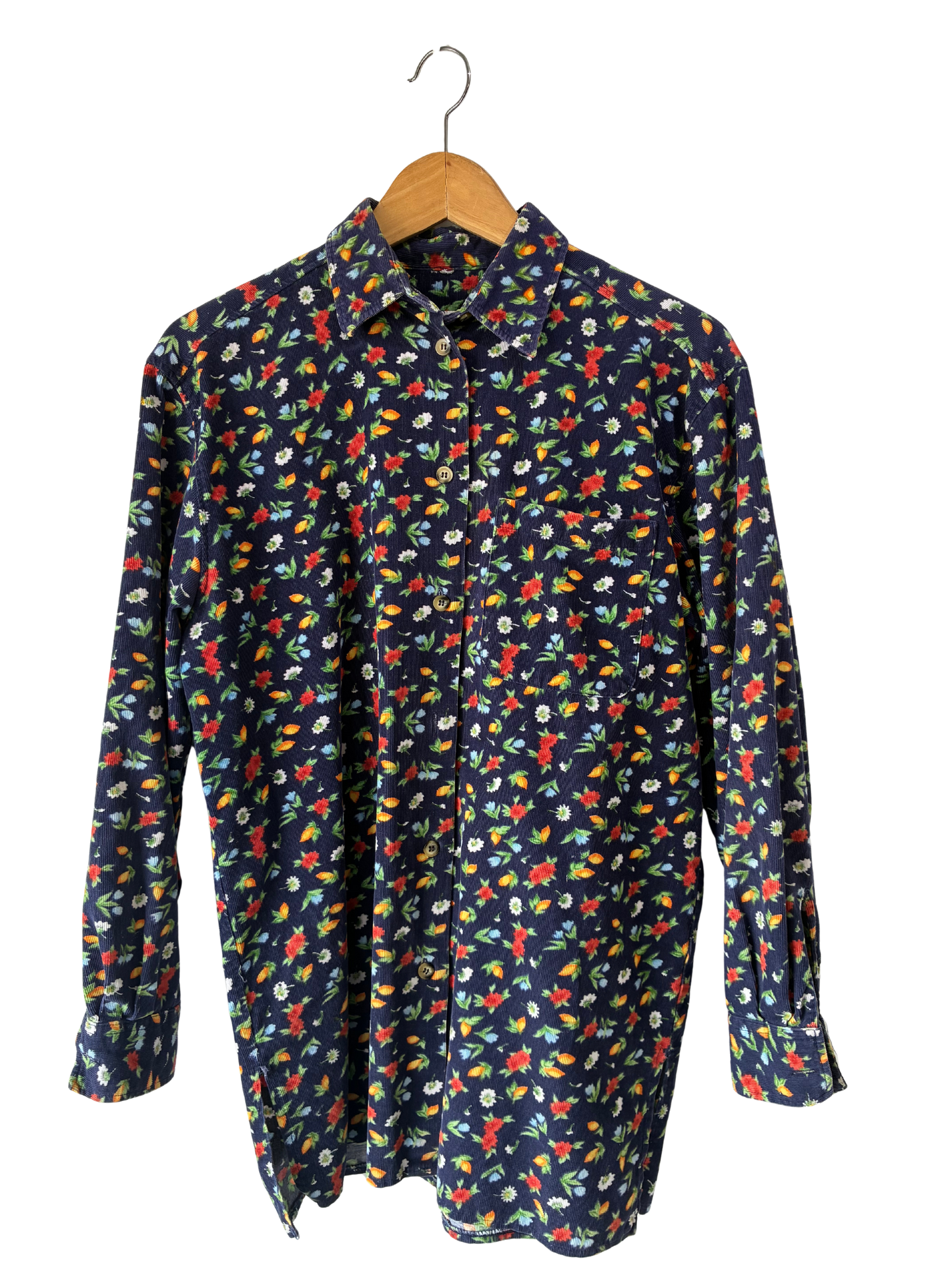 Marco Pecci Navy Floral Corduroy Shirt - The Curatorial Dept.