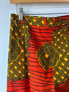 Orange Geometric Print Pants