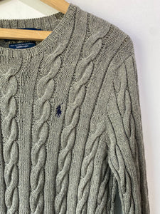 Vintage Polo Ralph Lauren Grey Cable Knit Sweater