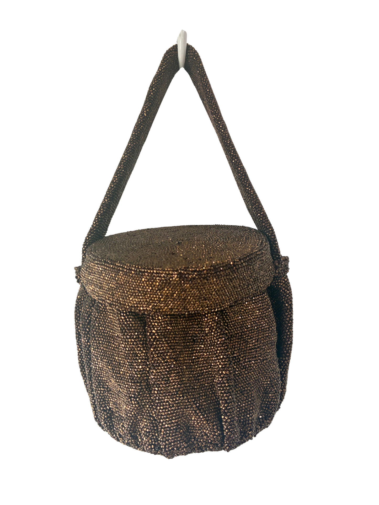 Vintage Copper Beaded Purse - The Curatorial Dept.